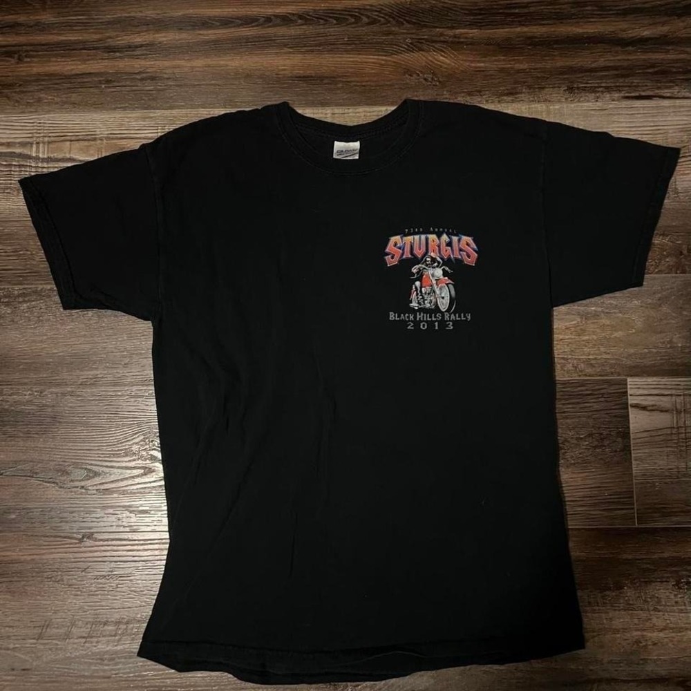 Vintage 2013 Sturgis Y2K Graphic T-Shirt Mens Size Large "Thunder In The Hills"